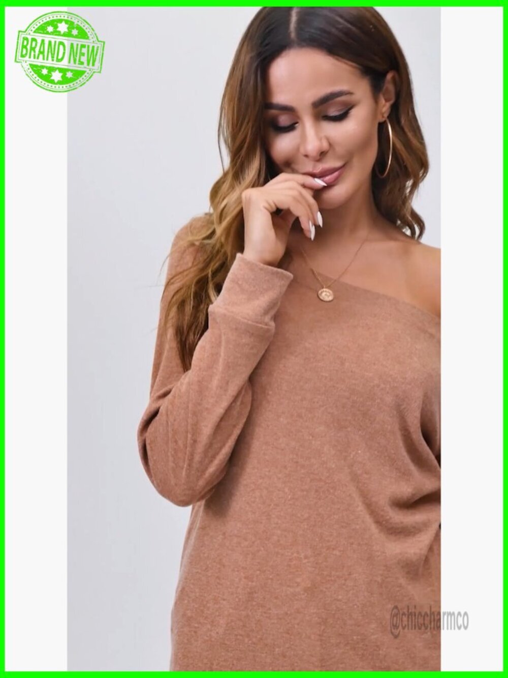 Sexy Off Shoulder Long Sleeve Blouse Boat Neck Tunic Top - Picture 6 of 6
